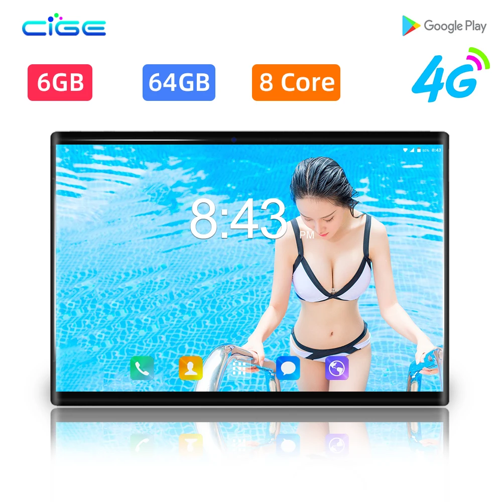 the tablet 10.1 inch android 8.0 3G 4G lte Dual SIM Call Phone Tablets Pc 6GB 64GB for Gaming computer