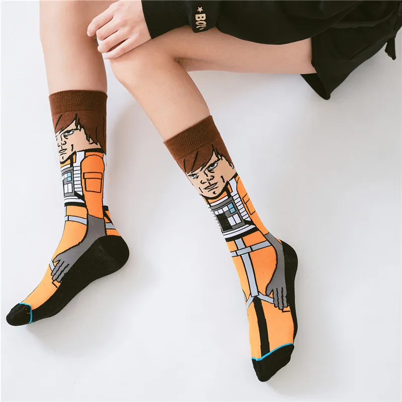 Fashion Star Wars Stockings Adult Men Women Jedi Knight Master Yoda Wookiee Cosplay Cotton Autumn Winter Funny Long Socks