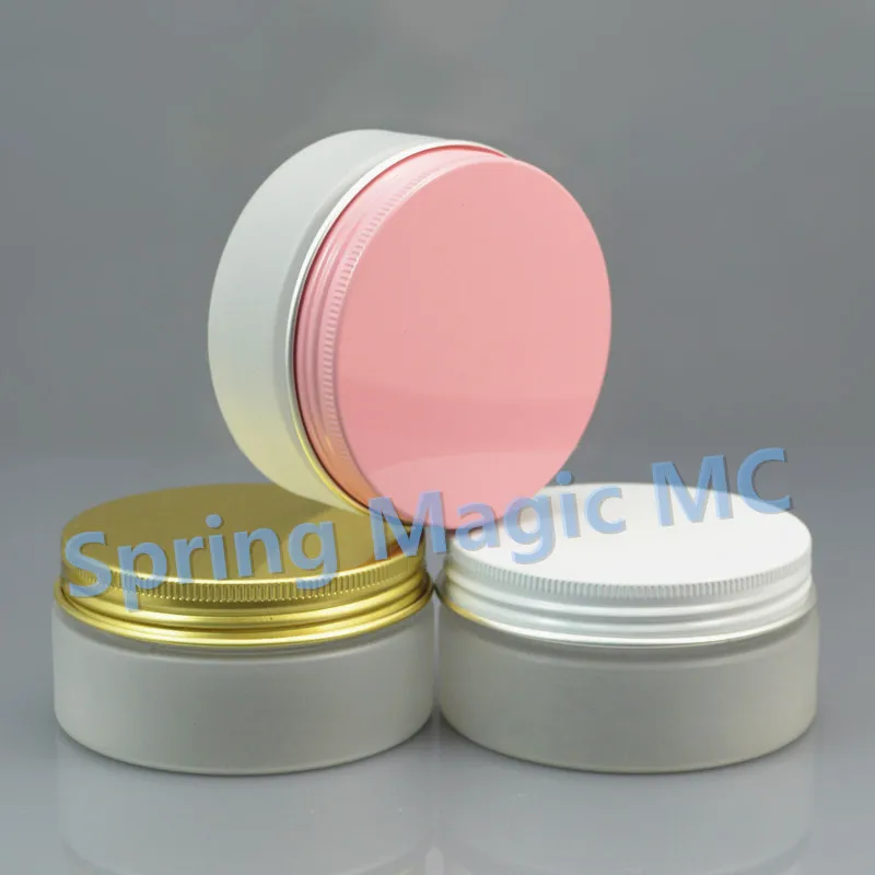50pcs 80ml Frosted Plastic Cosmetic Jar With Aluminum Lid PET Jars 80g