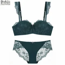 Французское нижнее белье, сексуальный кружевной комплект с бюстгальтером для женщин, большие размеры, бюстгальтер с вышивкой, бюстгальтер с чашечками BC, прозрачные трусики, комплект с бюстгальтером пуш-ап