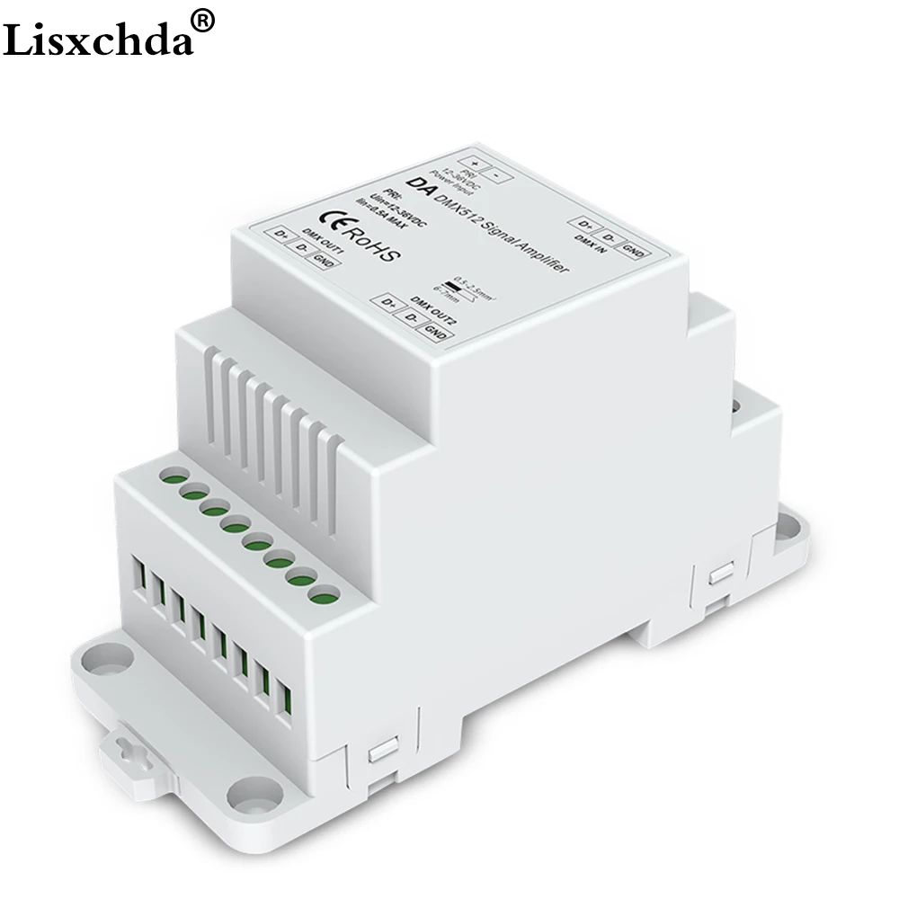 Buy DIN Rail DMX 512 Signal Amplifier DC12V 24V input
