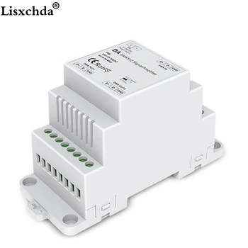

DIN Rail DMX 512 Signal Amplifier DC12V-24V input DMX Amplifier 1CH input 2ch output for led strip DMX signal extender