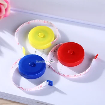

100pcs/lot candy colour Diet Fitness Caliper Measuring Body Waist Tape Measurer 60inch 150cm Measure Retractable Ruler
