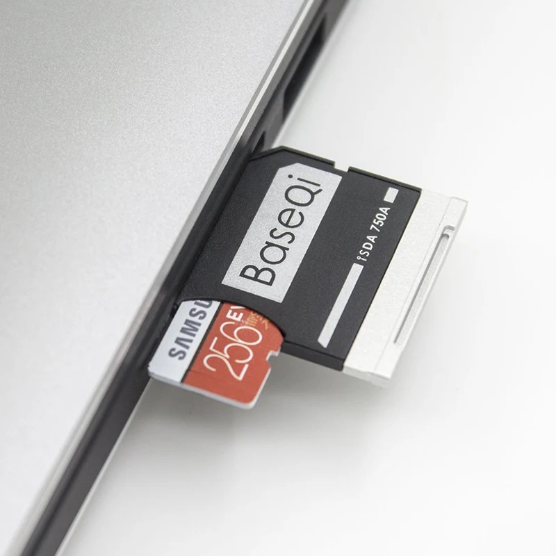 BaseQi Алюминиевый мини-накопитель Micro SD T-Flash карта памяти адаптер увеличение памяти для Dell XPS 1" 9550 модель 750A