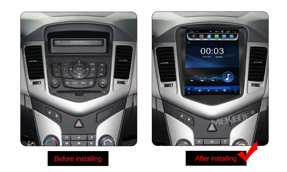 Sale New arrival!Mekede Vertical screen quad core Android 8.1 Car GPS Navigation Radio for Chevrolet CRUZE 2008-2015 with IPS screen 9