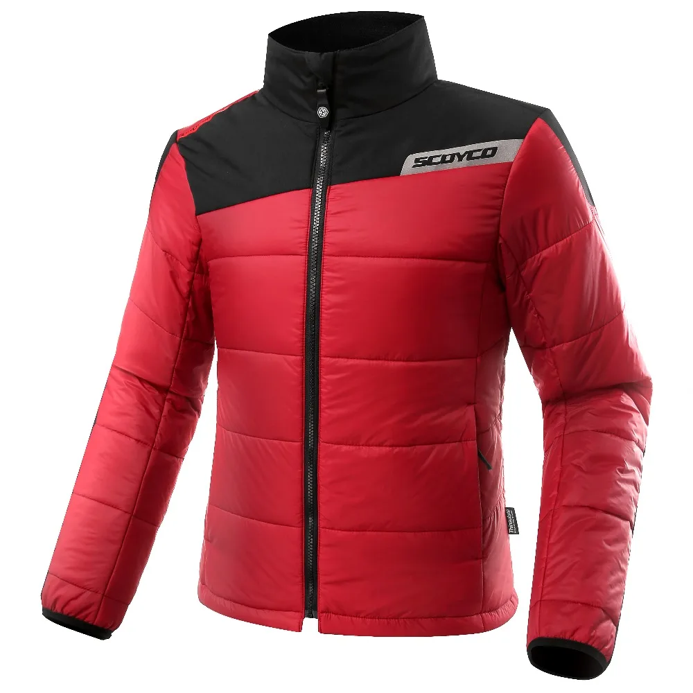 SCOYCO motocicleta chaqueta Moto a prueba de viento Racing chaqueta Blouson Moto con cinco protectores Moto negro y rojo