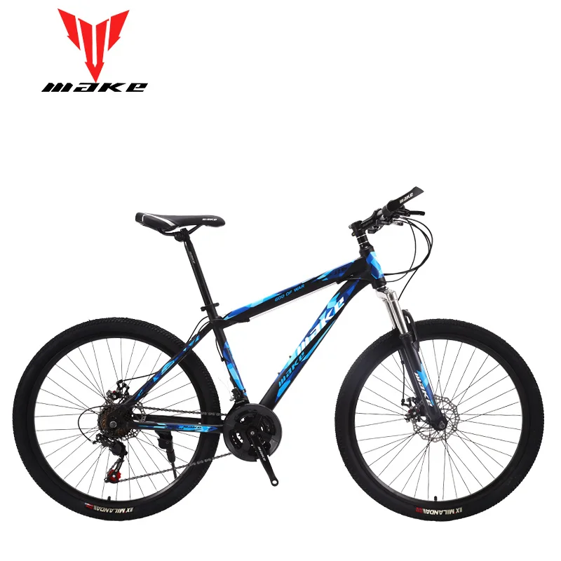 Горный велосипед MAKE 2" 21 speed дисковые тормоза стальная рама цвета хаки - Цвет: blue