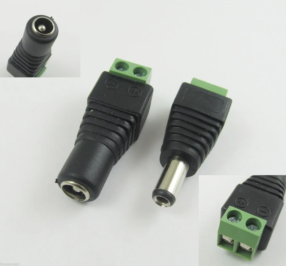 

2 sets 5.5x2.5mm Male Female DC Power CCTV Video Balun Terminals Connector Adapter