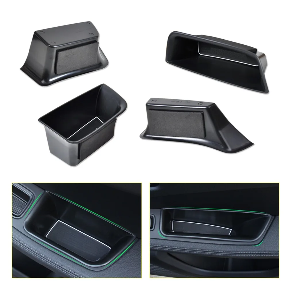 

CITALL New Black Front + Rear Door Armrest Storage Box Container Holder For 2014-2015 Porsche Macan