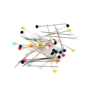 

50pcs Round Pearl Straight Head Pins Dressmaking Faux Pear Corsage Pin for DIY Clothing Sewing accessories needles