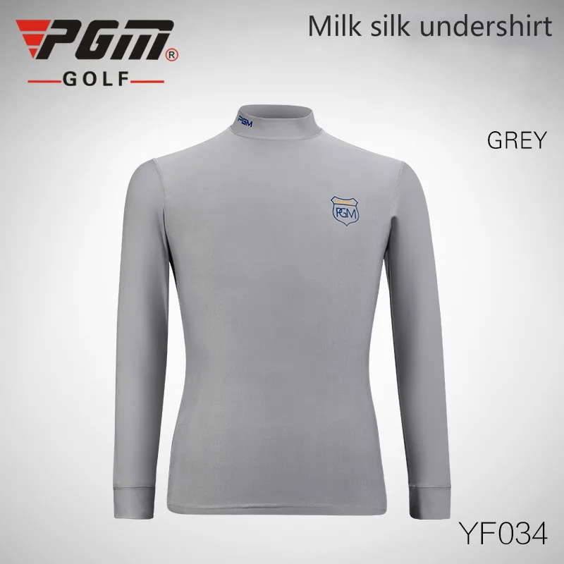 PGM футболка для гольфа теплые обтягивающая высокоэластичная антистатические блузка для мужчин гольф майка с цвет черный, белый, серый Размеры M-XXL - Цвет: one