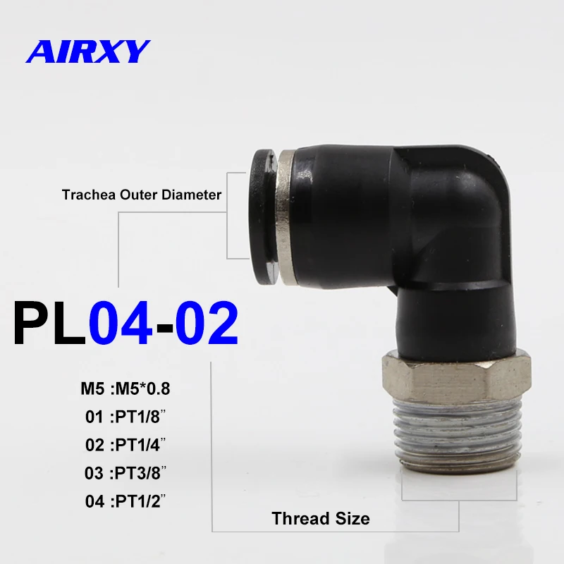 

1pc PL Pneumatic Fitting PL4/6/8/10/12/16-M5/01/02/03/04 Excellent Air Fittings Pneumatic Components Quick Connectors PL4-01