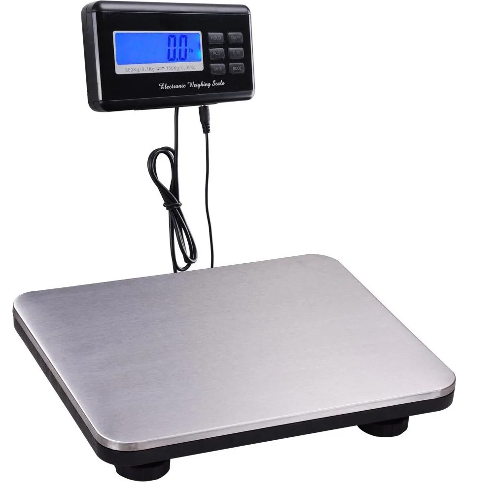 Digital 300Kg 660lb x 0.1Lb Heavy Duty Postal Postage Parcel Packet Shipping Platform Scales Scale with LCD Display 