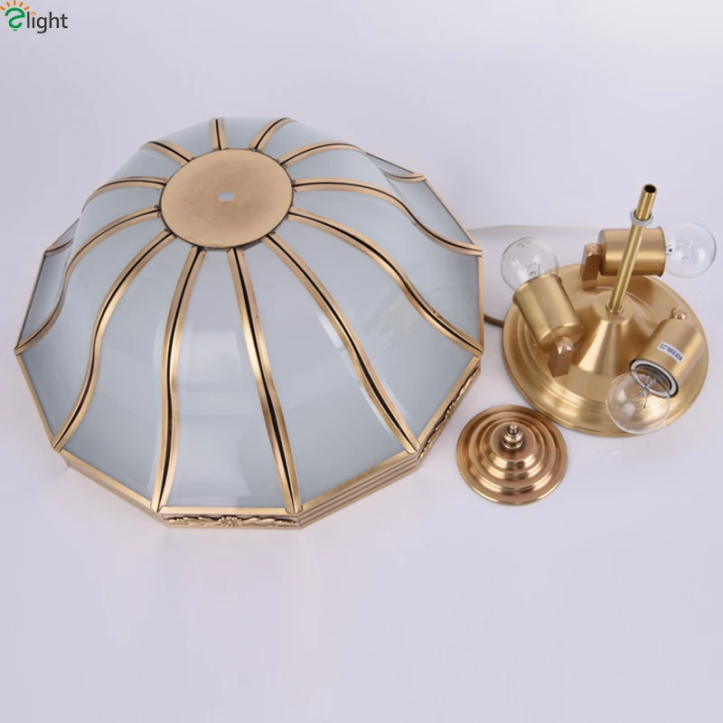 Европейские Lustre медные светодиодные потолочные светильники Lamparas Ретро