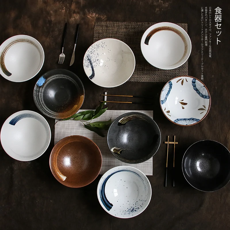 NIMITIME японский стиль миска для риса посуда большая чаша Ramen керамическая миска для супа большая обеденная миска для лапши