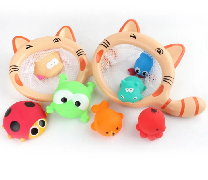 Kitten Fishing Net Baby Bathing Water Toys Multi-piece Creative Water Spray Children Bathroom Bath Toys For Baby Bath Toys Kitten Fishing Net Baby Bathing Water Toys Multi-piece Creative Water Spray Children Bathroom Bath Toys For Baby Bath Toys