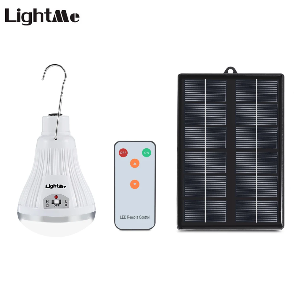 

Lightme 20 LEDs IP44 Dimmable Solar Panel Powered Light Lamp with Remote Controller for Garden Yard Camping Hiking Outdoor Use