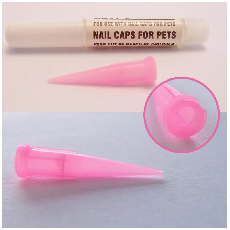 

free shipping pet nail caps adhensive glue with free applicator 3set /lots