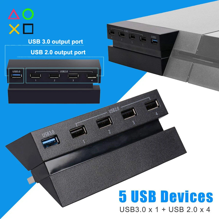 PS4 USB Узловая док-станция 1 USB 3,0+ 4 USB 2,0 для sony Playstation 4 Play станция 4 игровая консоль PS 4 аксессуары для игр