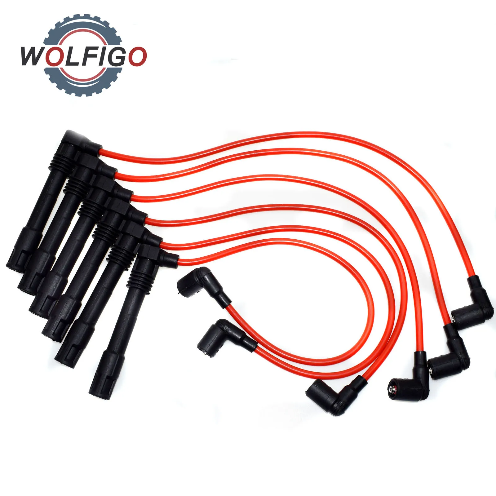 WOLFIGO 6 шт. Свеча зажигания провод кабель 7 мм 57055 для Audi A4 A6 Quattro VW Passat 327702 RCVWC036 VWC036
