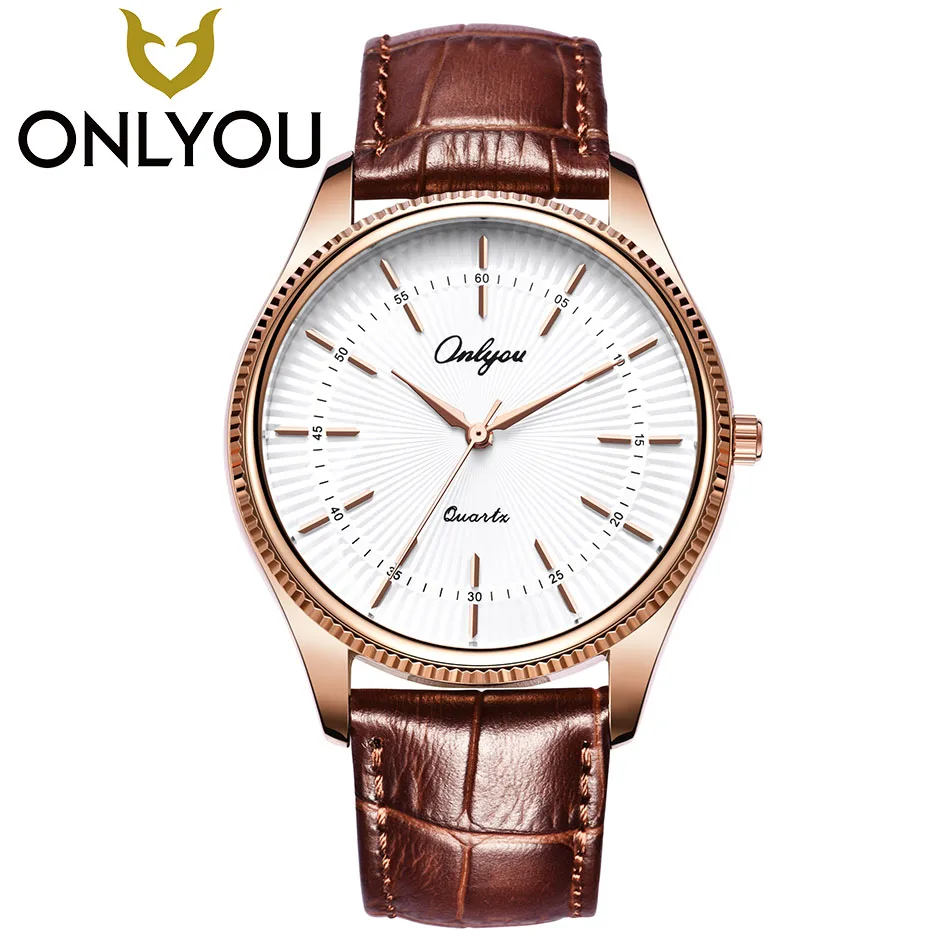 

ONLYOU Lovers Watches Women Fashion Casual Men Leather Strap Watch Ladies Simple Waterproof Quartz Wristwahch Gift Wholesale