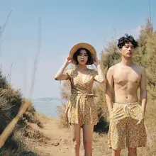 Купальники женские корейские Купальники Новое поступление Бикини Набор парный купальник из трех частей Женщины Высокая талия женский