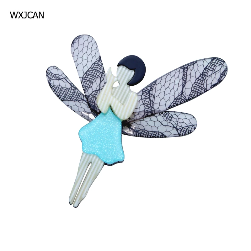 

WXJCAN new style fairy angel acrylic brooches women Handmade large brooch jewelry fashion ballet party gifts Size 90mm*70mm