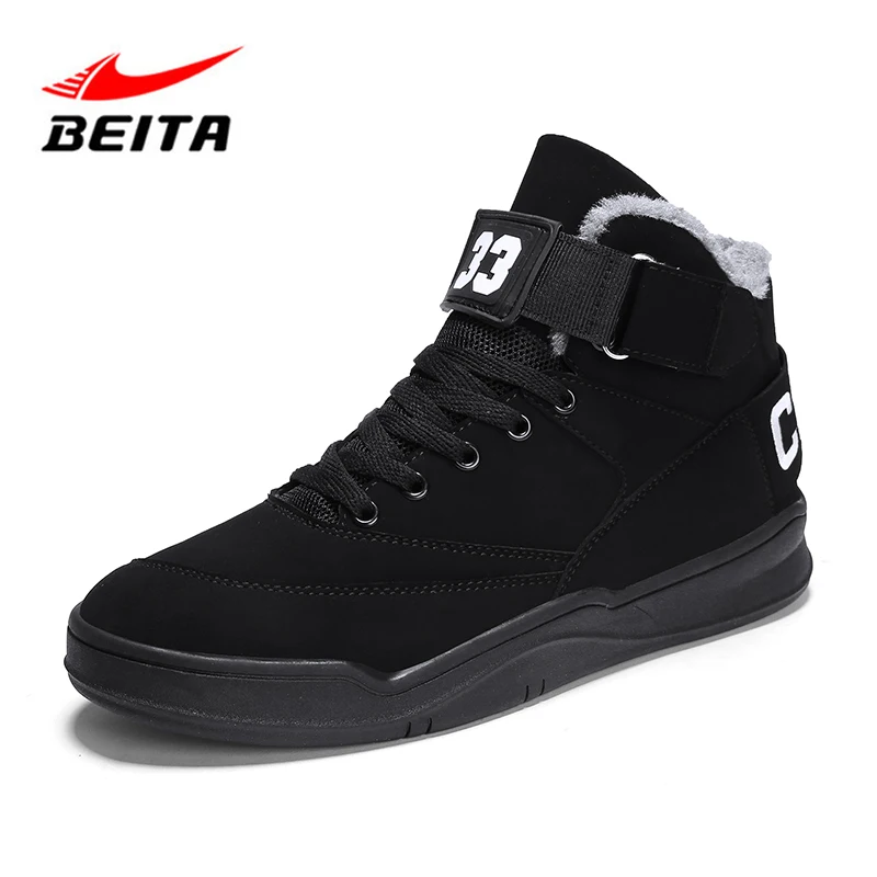 

Beita 2018 Autumn Men Running Shoes Winter New Arrival Fur Comfortable Lace Up Sneakers for Men Outdoor Non-slip Sport Shoes Men