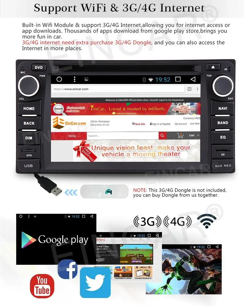 Discount Android 6.0 Stereo 2din GPS Car gps DVD Player GPS Navigation Car Radio Stereo support Wifi 4G/3G FM OBD Vehicle GPS for TOYOTA 1