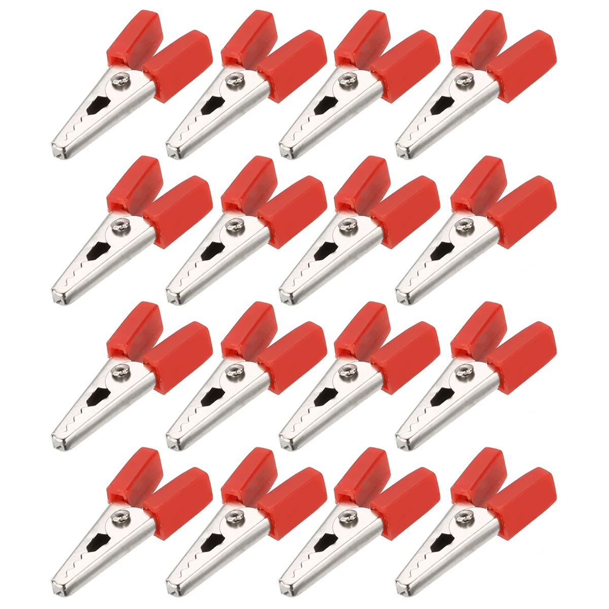 32pcs NEW Crocodile Clips Electrical Battery Alligator Clamps Red Black Small Battery Clip Alligator Clip Wire Clip Test Tool