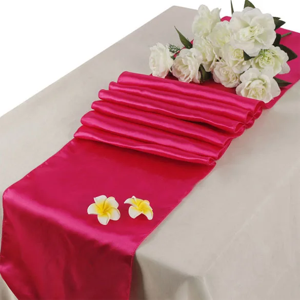 10 шт. розового атласа Таблица бегунов Свадебная вечеринка питания Профессиональное украшения