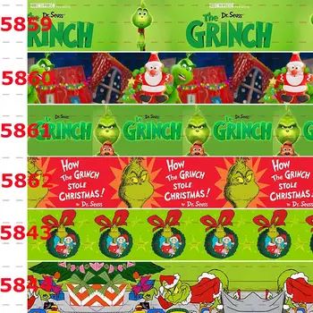 

New 50 yards merry christmas ribbon printed grosgrain ribbon 5859