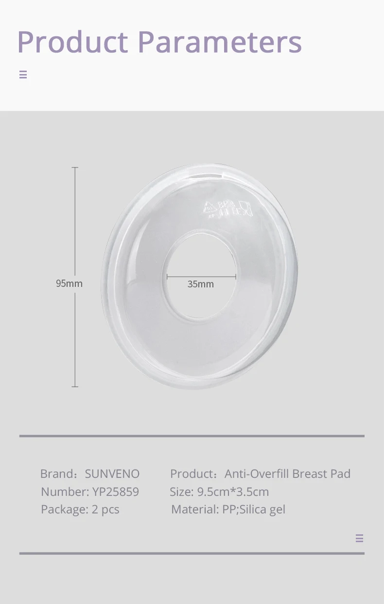 SUNVENO подушечки для кормления, 2 шт., многоразовое использование для груди коллектор молока, многоразовые накладки