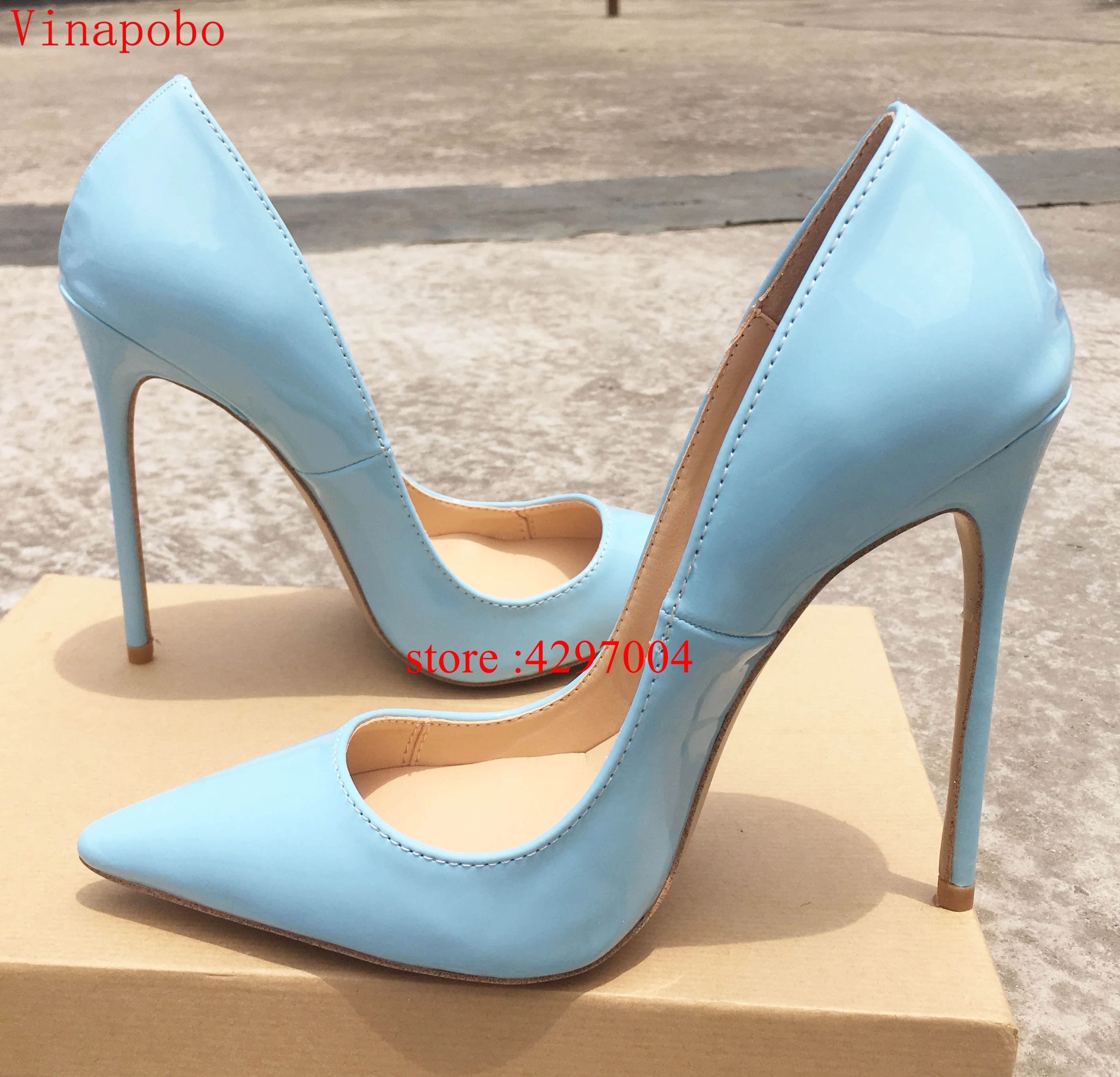 Ladies Designer Shoes Women So Nice Kate 12cm/10cm/8cm Patent Leather Blue Stiletto High Heels Fashion Wedding Shoes Women Pumps
