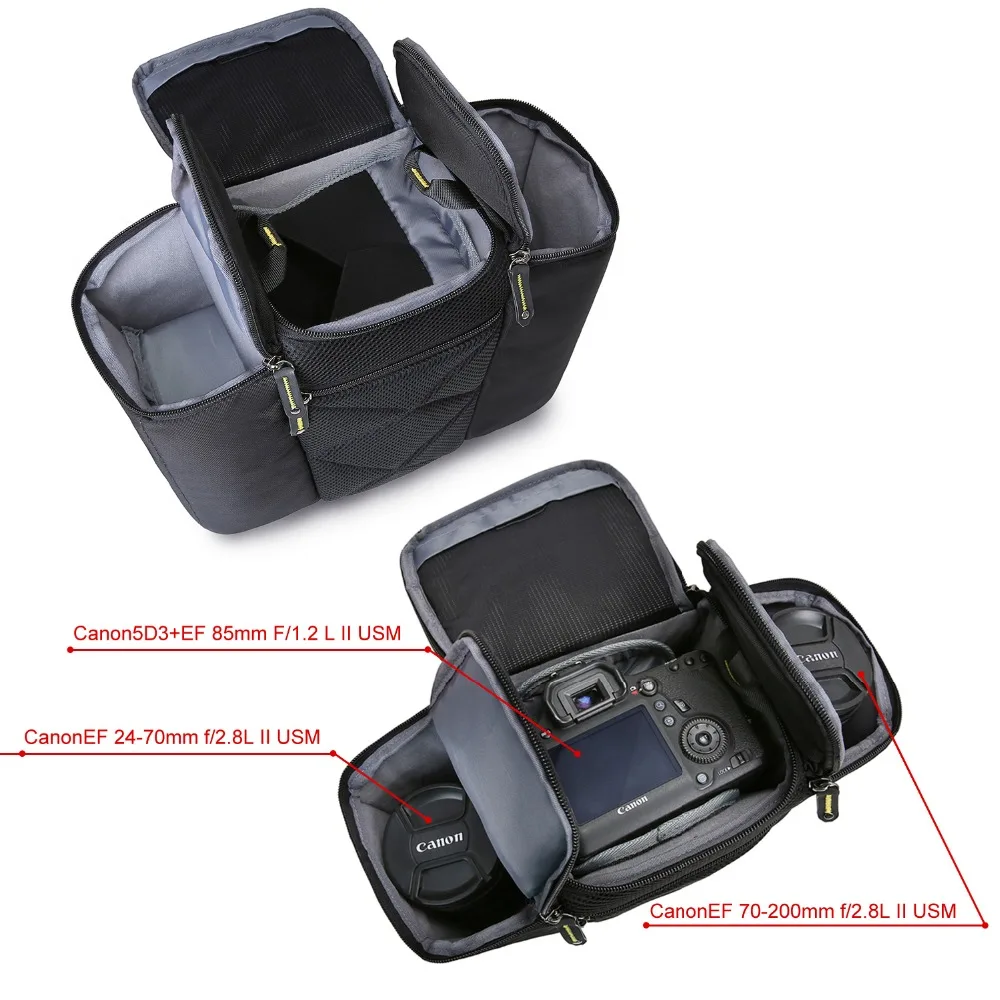 Bolso bandolera impermeable para c/ámara de fotos SLR//DSLR. BAGSMART