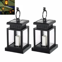 2pcs/lot Outdoor Solar Candle Lantern Landscape Umbrella Tree LED Solar Light for Pavilion Garden Yard Lawn Camping Decoration