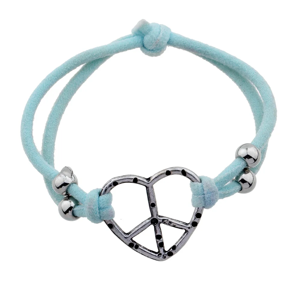 2016 new style fashion blue rope love heart bracelet valentine's day