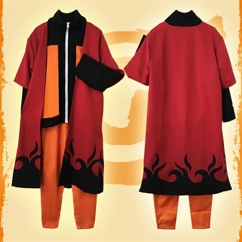 High quality Japanese Anime NARUTO Uzumaki Naruto Cosplay Costume Adult