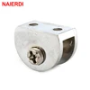 4PCS NAIERDI Half Round Glass Clamps Plane Zinc Alloy Shelves Support Two Hole Corner Bracket Clips For 8mm Furniture Hardware ► Photo 2/6
