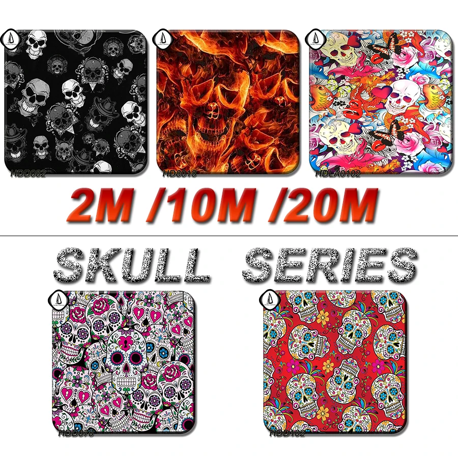 

Water Transfer Printing Film Hydrographic Liquid Image No.HDSK 0.5M Hydro Dipping Width 2M 10M 20M Length Cartoon Skull Pattern