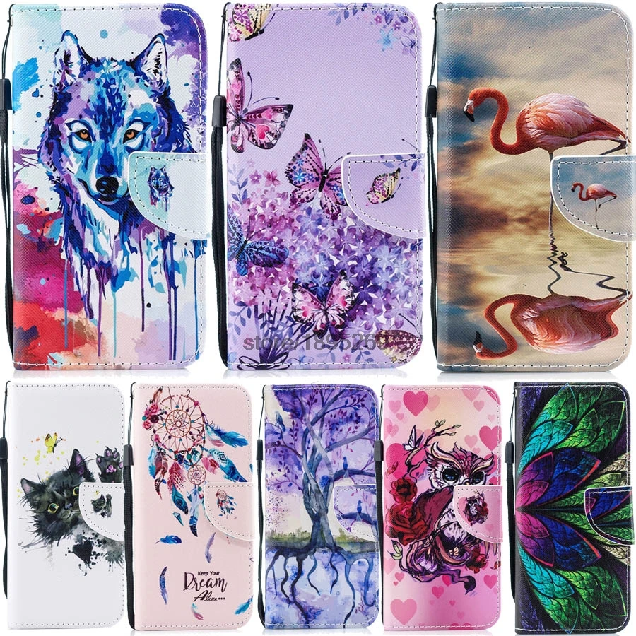 

painted Flip case for Xiaomi Redmi Note 4X case for Xiaomi Redmi Note 4A 4X 4 5A Pro Cute Lanyard Leather phone protective Cover