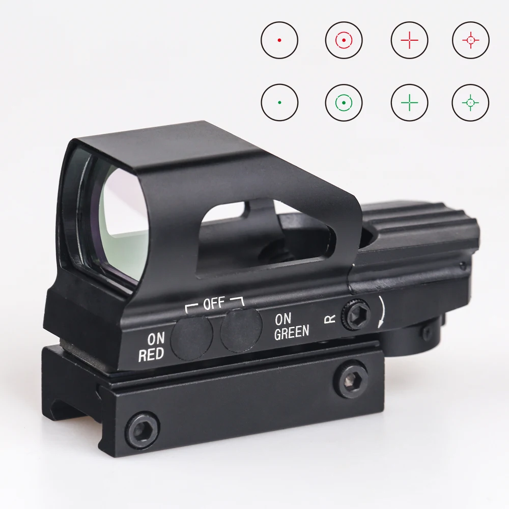 

BIJIA 20mm Rail Riflescope Hunting Airsoft Optics Scope Collimator Red Dot Sight Reflex 4 Reticle Tactical Gun Accessories