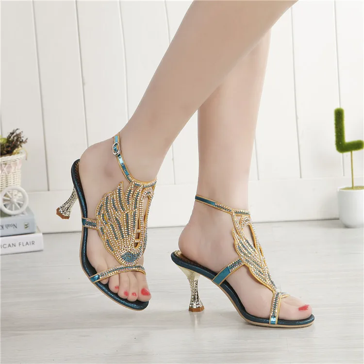 G-sparrow 2018 New Fashion Elegant Wedding High Heel Peep Toe Sandals Female Diamond Sexy Stiletto Rhinestone Womens Shoes7