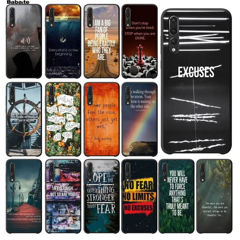 

Babaite Motivational Words Coque Shell Phone Case for Huawei P10 plus 20 pro P20 lite mate9 10 lite honor 10 view10 Cover