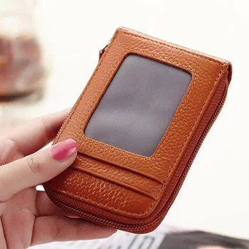 

Men's Genuine Wallet Leather Credit Card Holder RFID Blocking Zipper Pocket New H130