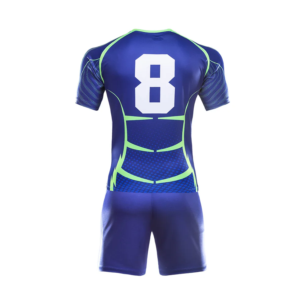 Venta caliente de alta calidad niños manga corta completa de Rugby jerseys