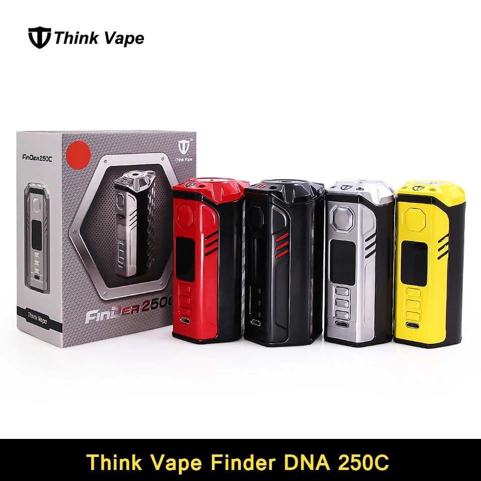 

Original ThinkVape Finder DNA 250C TC box mod 510 thread 250W Evolv DNA250c Chip Vape Mod Electronic Cigarette Mod for 510