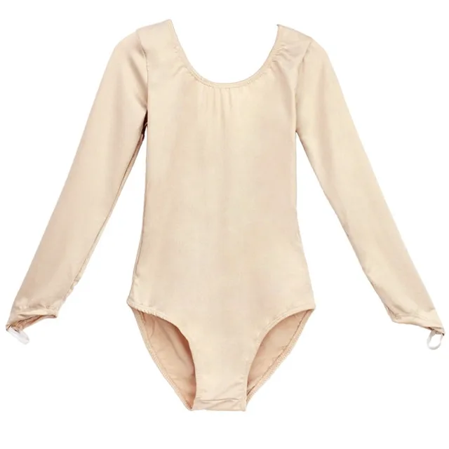 Long Sleeves Kids Skin Colored Ballet Dance Leotard Nude Color Ballet