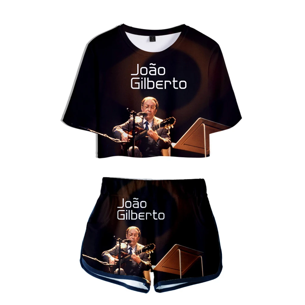 2019 Новое поступление 3D Joao Gilberto напечатаны Harajuku модные уличные комплекты из двух предметов сексуальный пупок женские футболки + шорты наборы