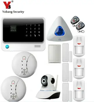 

YobangSecurity WIFI GSM GPRS Security Alarm System Touch Keypad Android IOS APP Control Relay IP Camera Smoke Fire Sensor